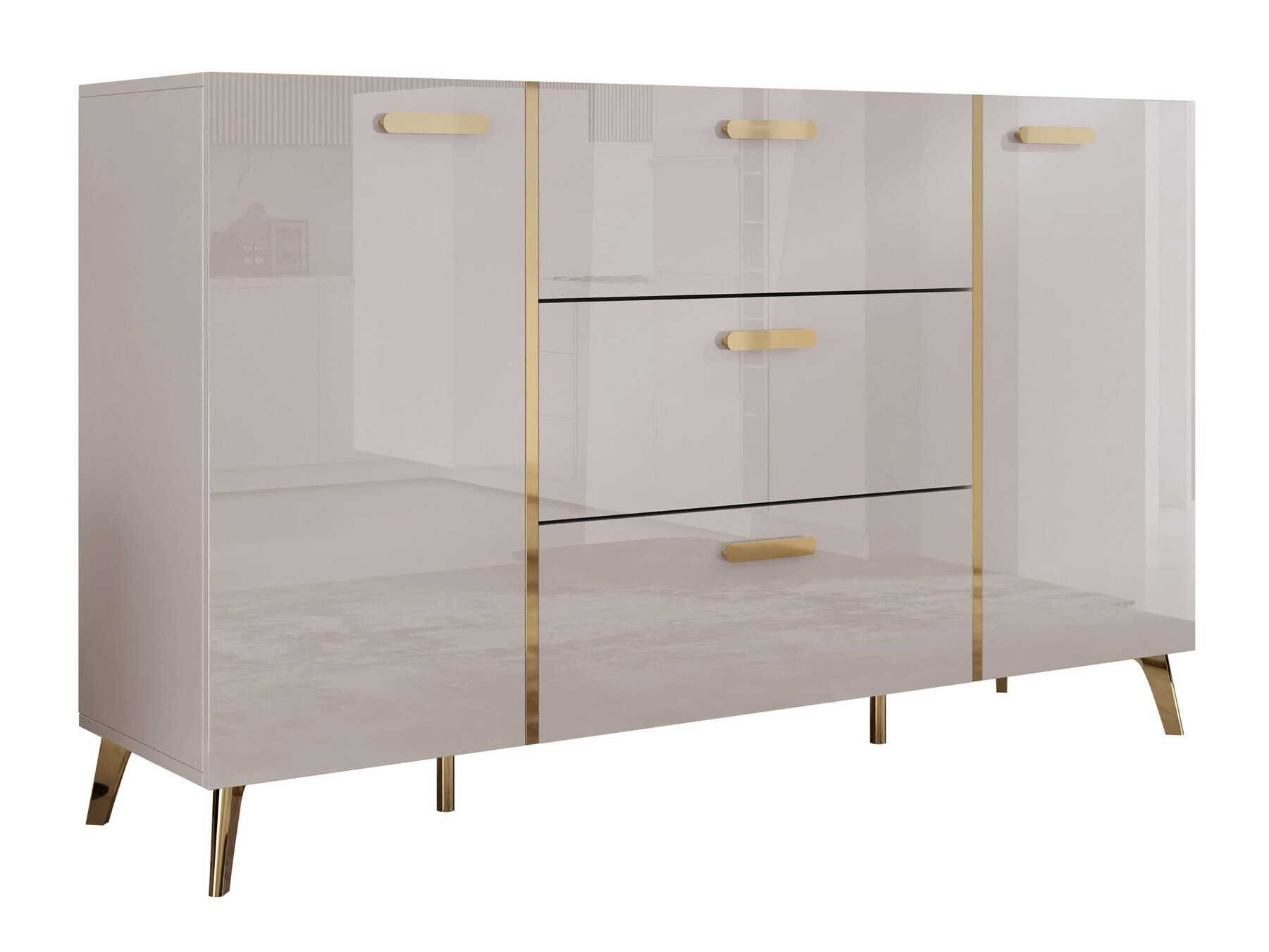 Chest of drawers Comfivo Capella I (Cashmere + Glossy cashmere)