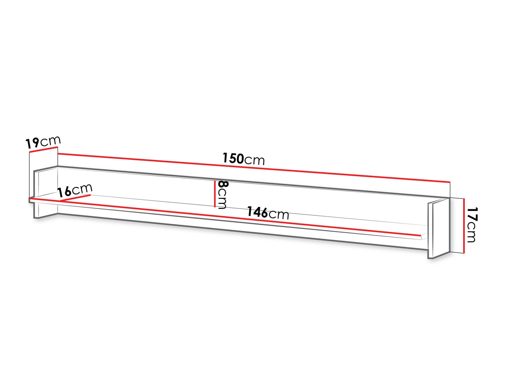 Wall shelf Mavnoli 104