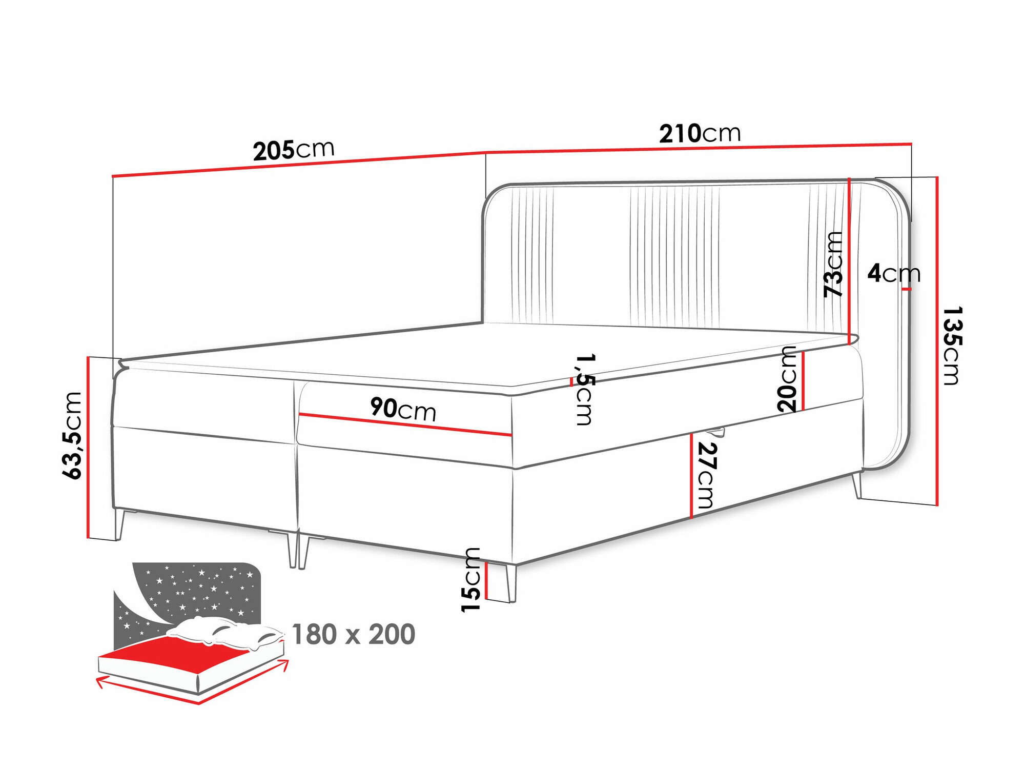 Continental bed Sonus (Magic Velvet 2217)