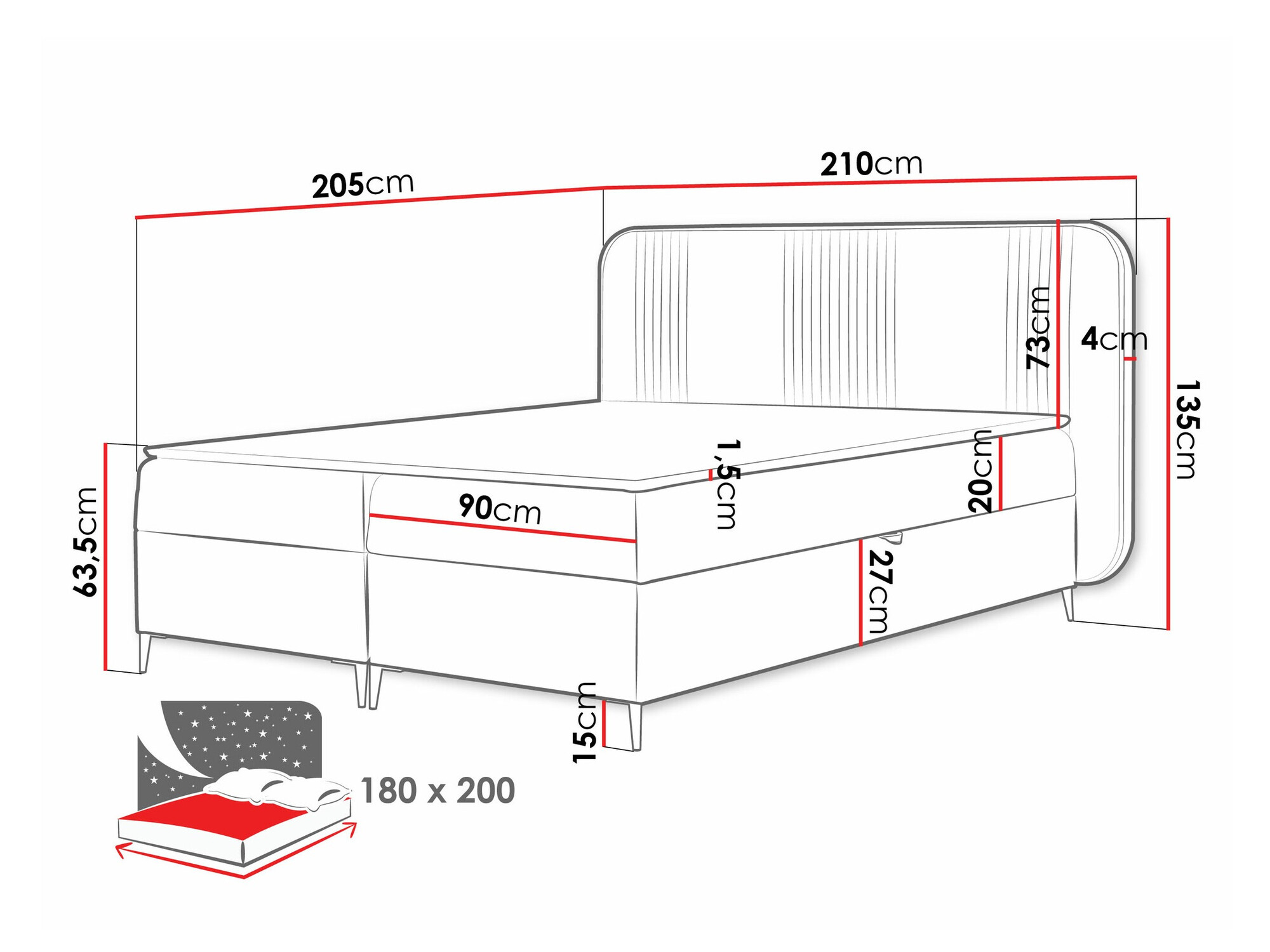 Continental bed Sonus (Magic Velvet 2239)