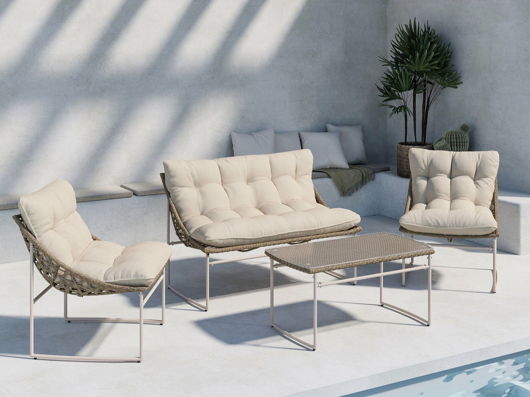 Outdoor furniture set Dallas 4732 (Beige)