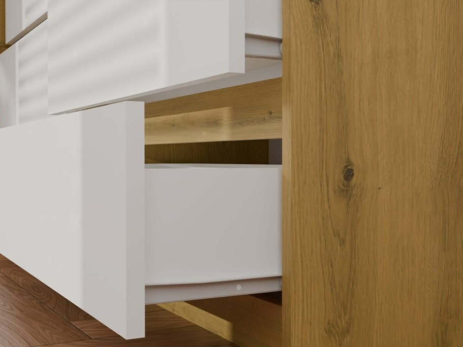 Chest of drawers Elbvelu 103 (Artisan oak + White)