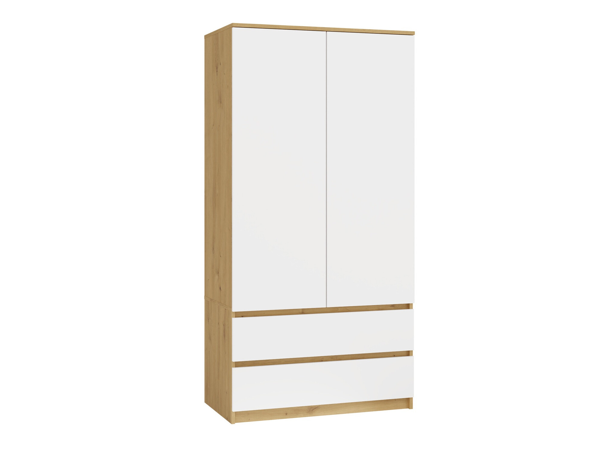 Wardrobe Elbvelu 116 (Artisan oak + White)