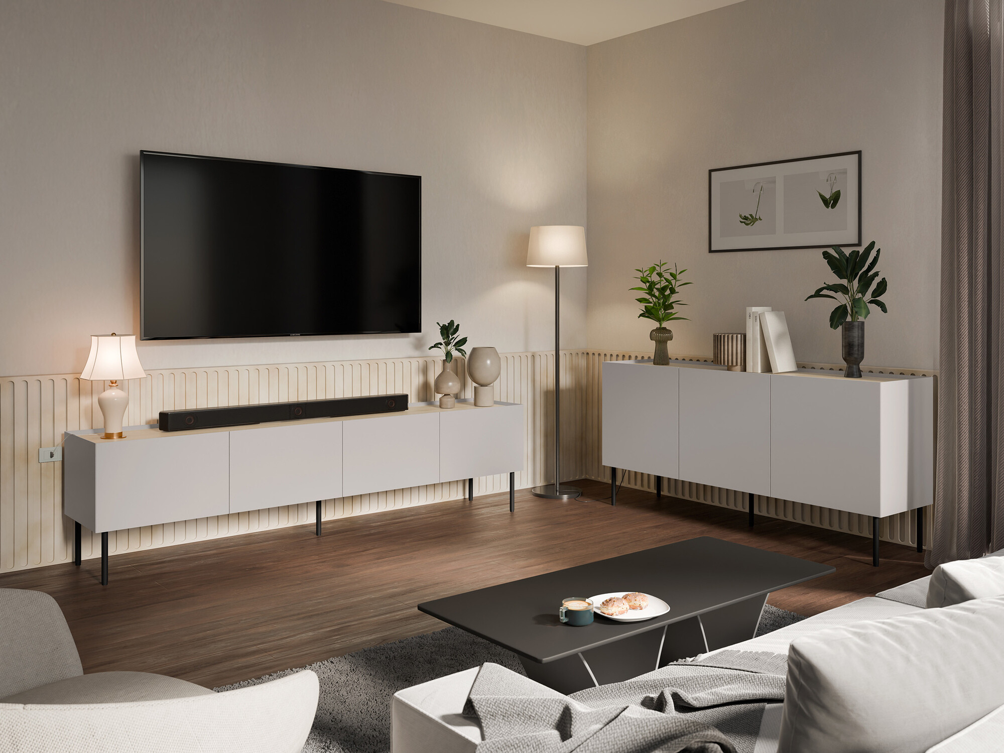 Living room set Melbela 109 (Cashmere + Oak)