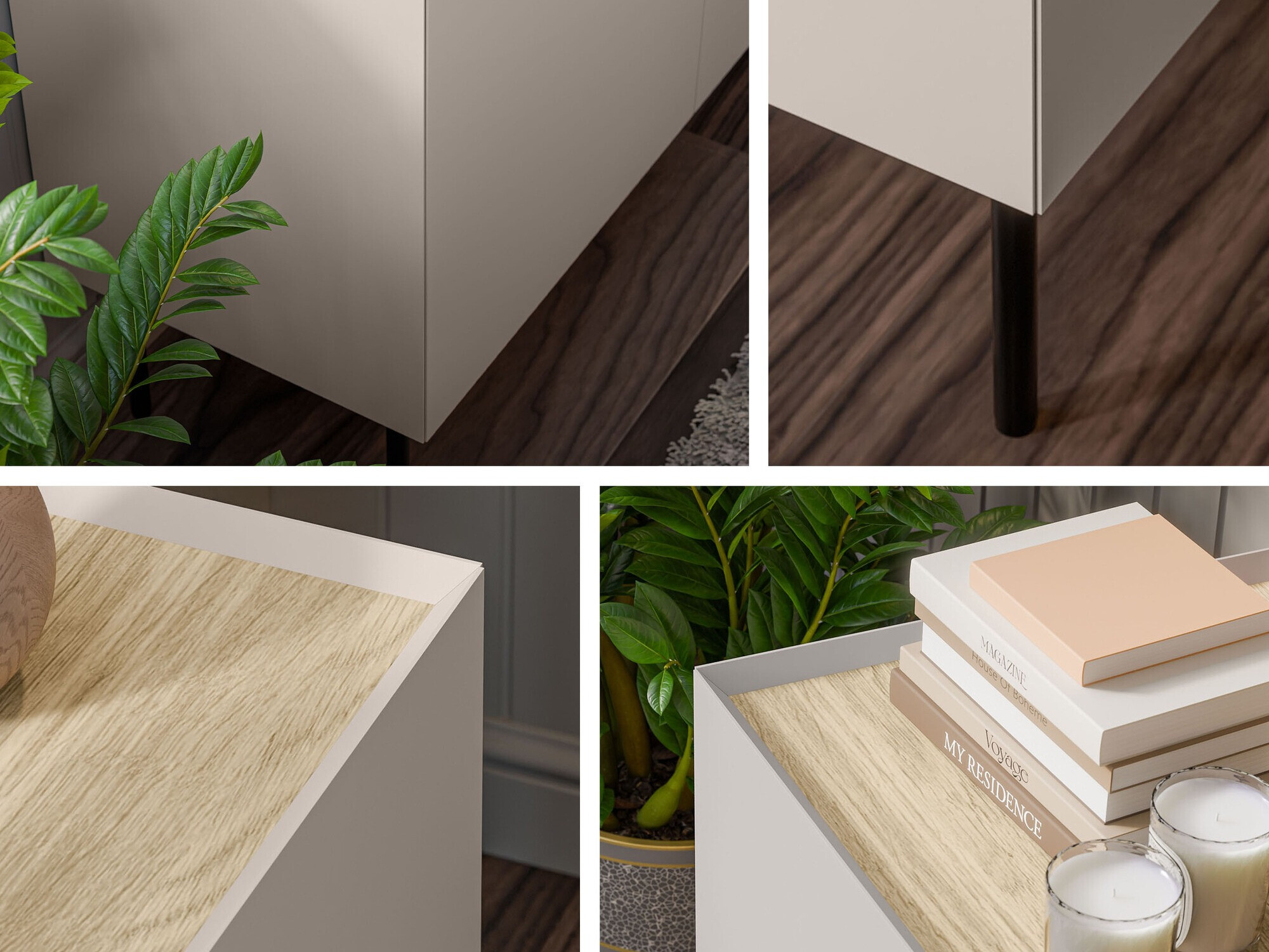 Set of bedside tables Melbela 108 (Cashmere + Oak)
