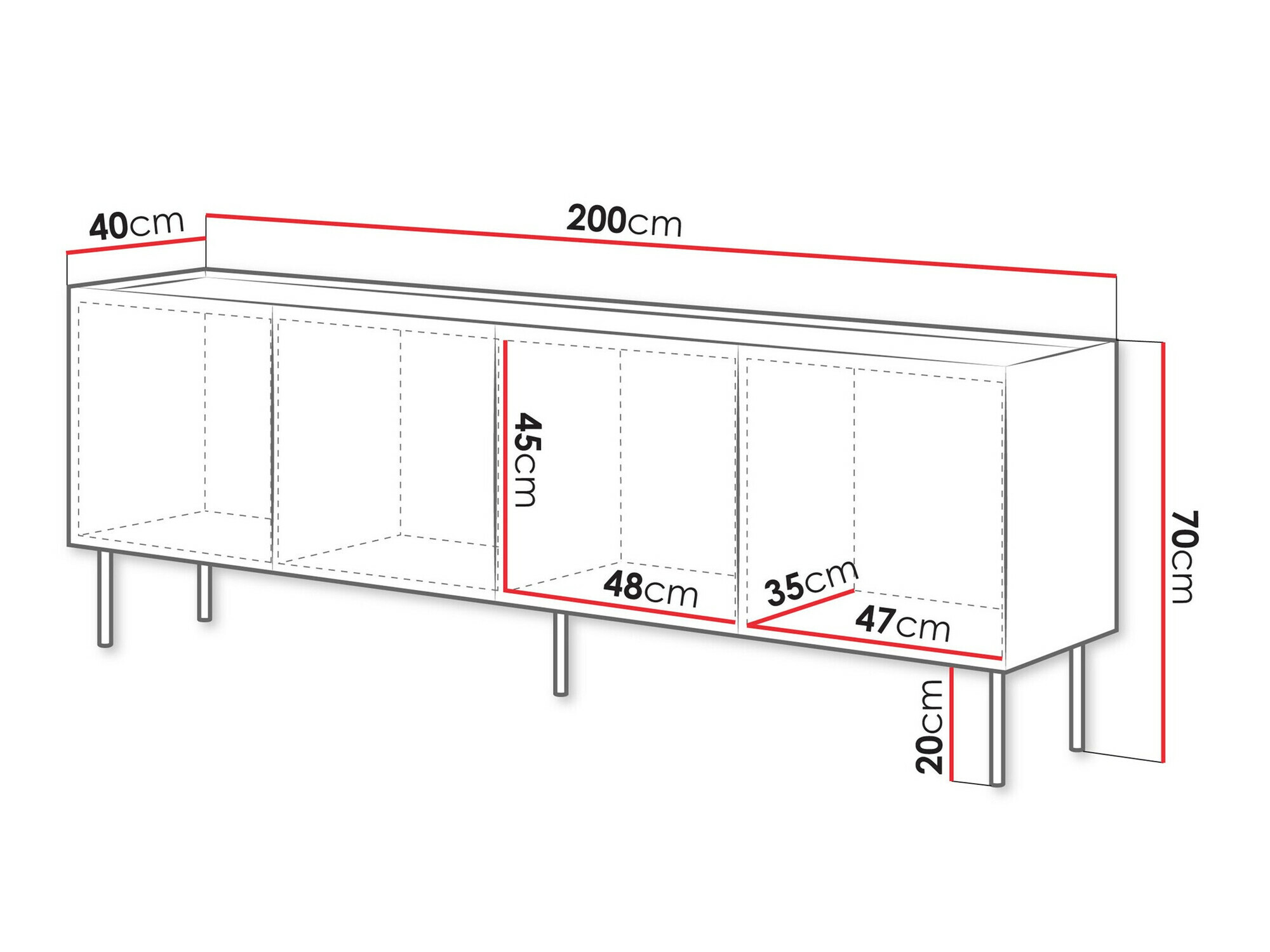 Sideboard Melbela 105 (Light olive tree + Oak)