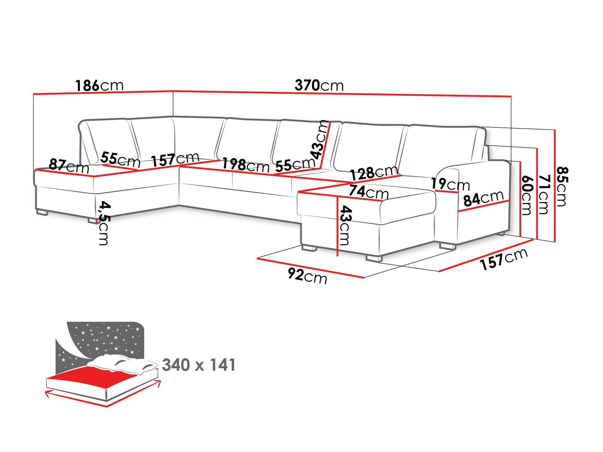 Corner sofa Comfivo Flumen I (Coral 45)