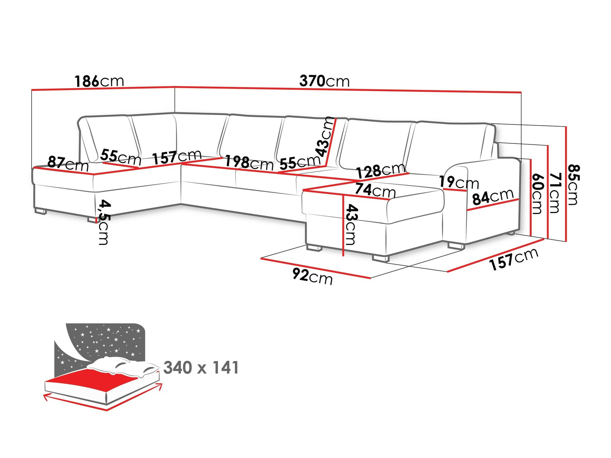 Corner sofa Comfivo Flumen I (Twist 21)