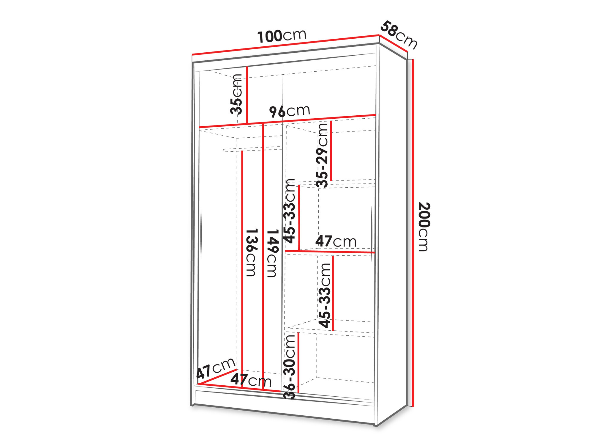 Wardrobe Closico Fractor IV (White)