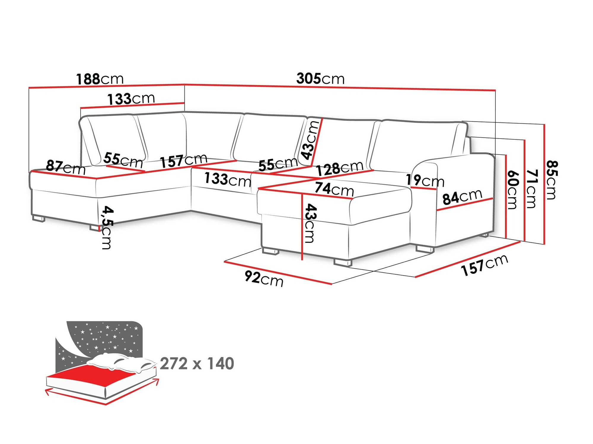 Corner sofa Comfivo Flumen (Flow 06)