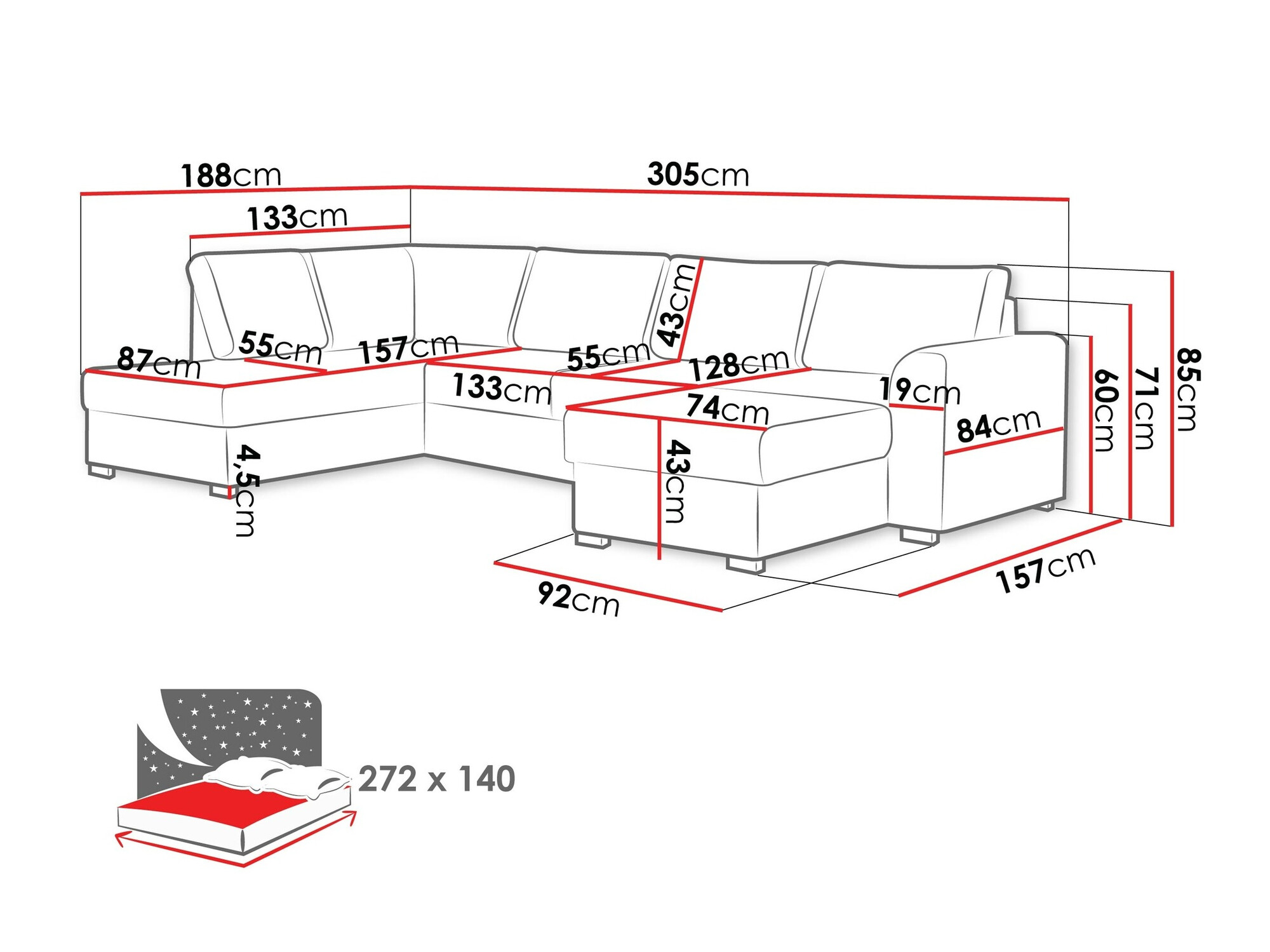 Corner sofa Comfivo Flumen (Twist 21)