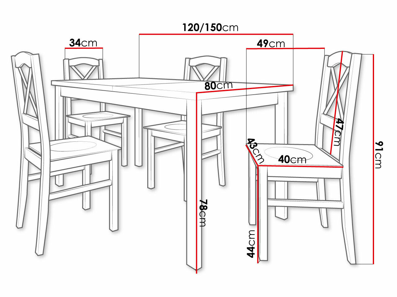 Dining set Victorville 286 (White)