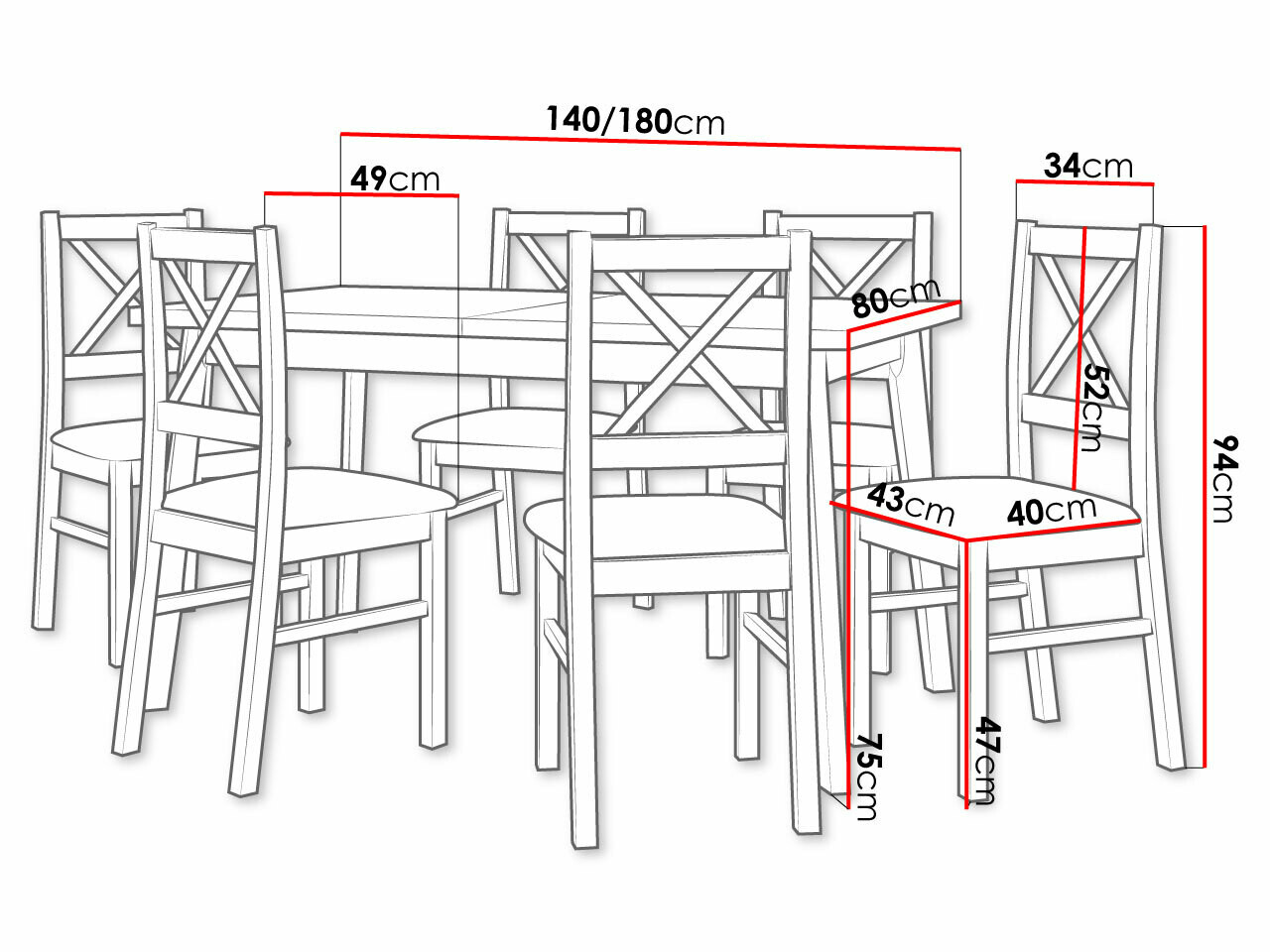 Dining set Victorville 295 (Artisan oak + Black)