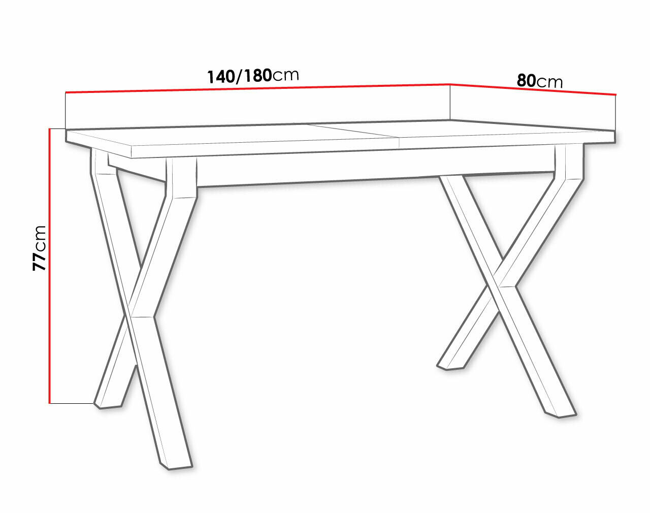 Table Victorville 300 (Artisan oak + Black)