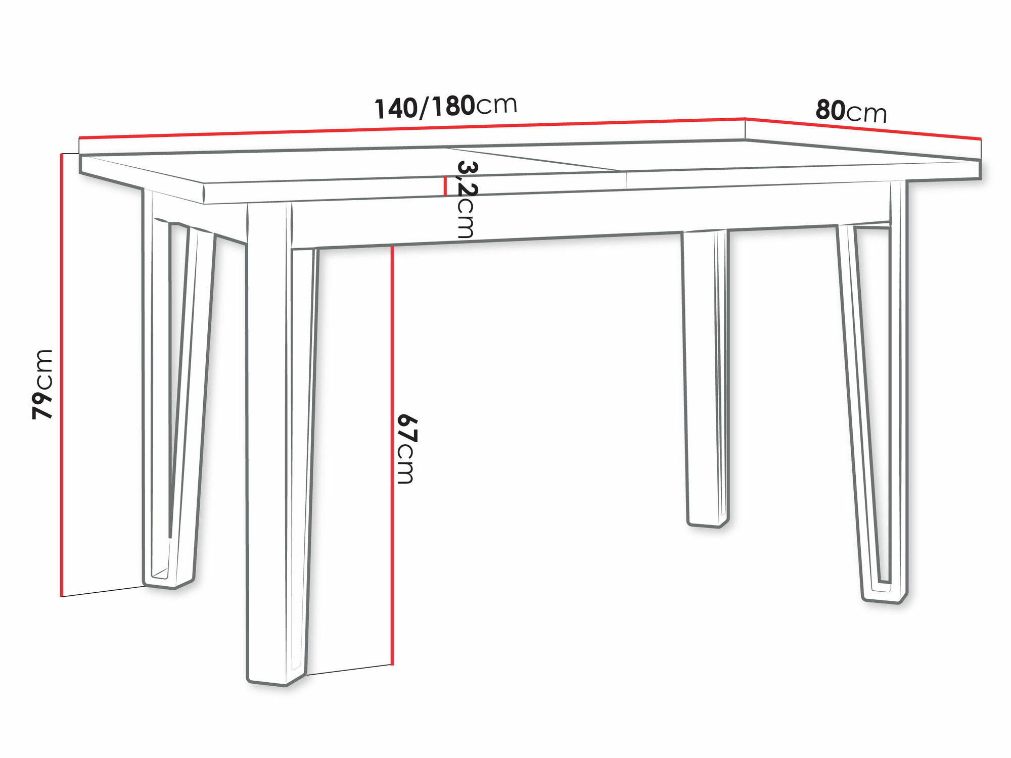 Table Victorville 354 (White + Black)