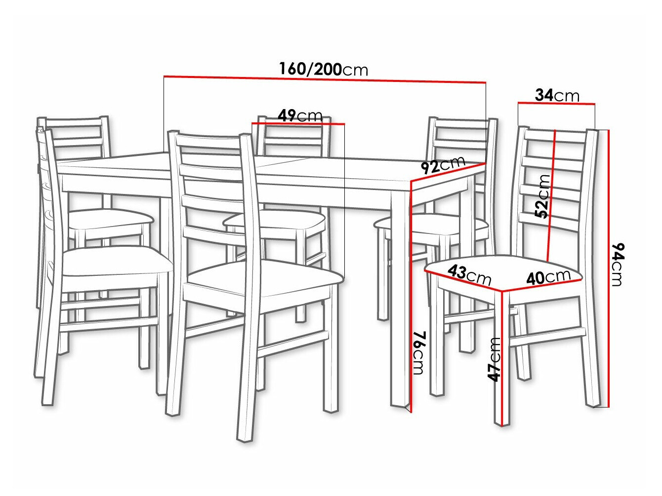 Dining set Victorville 261 (Sonoma oak)