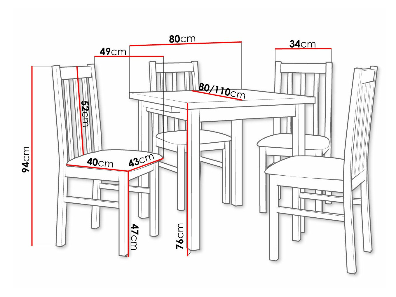 Dining set Victorville 263 (Nut)