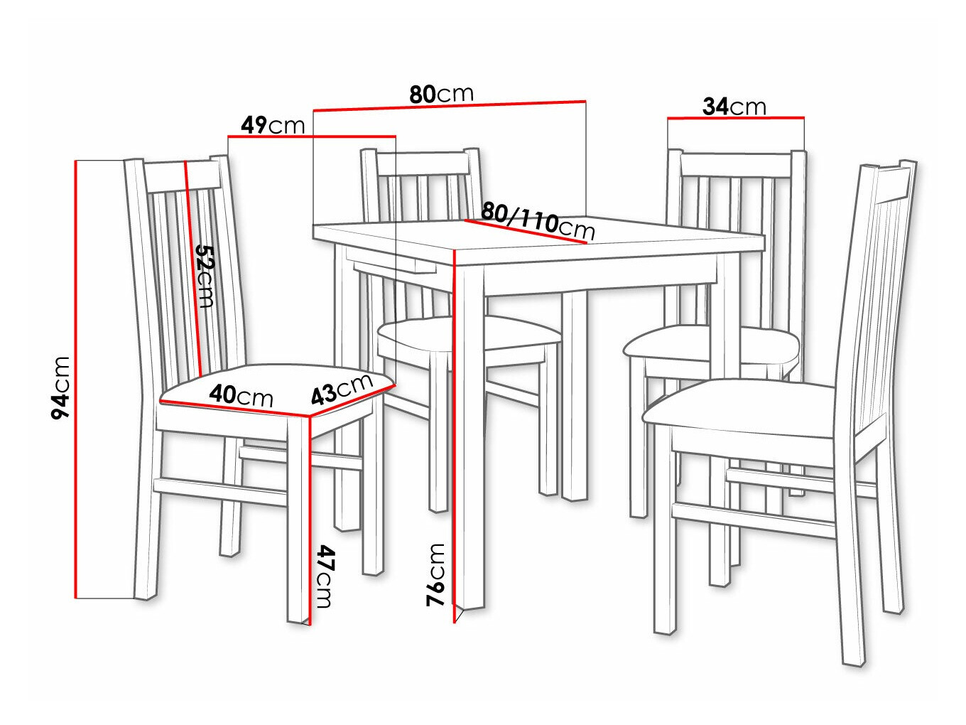 Dining set Victorville 263 (Nut)