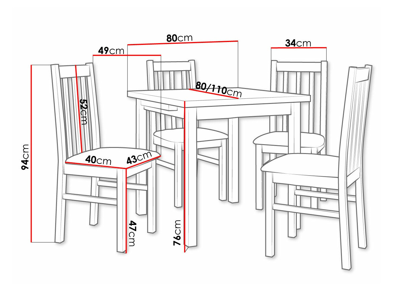 Dining set Victorville 263 (Nut)