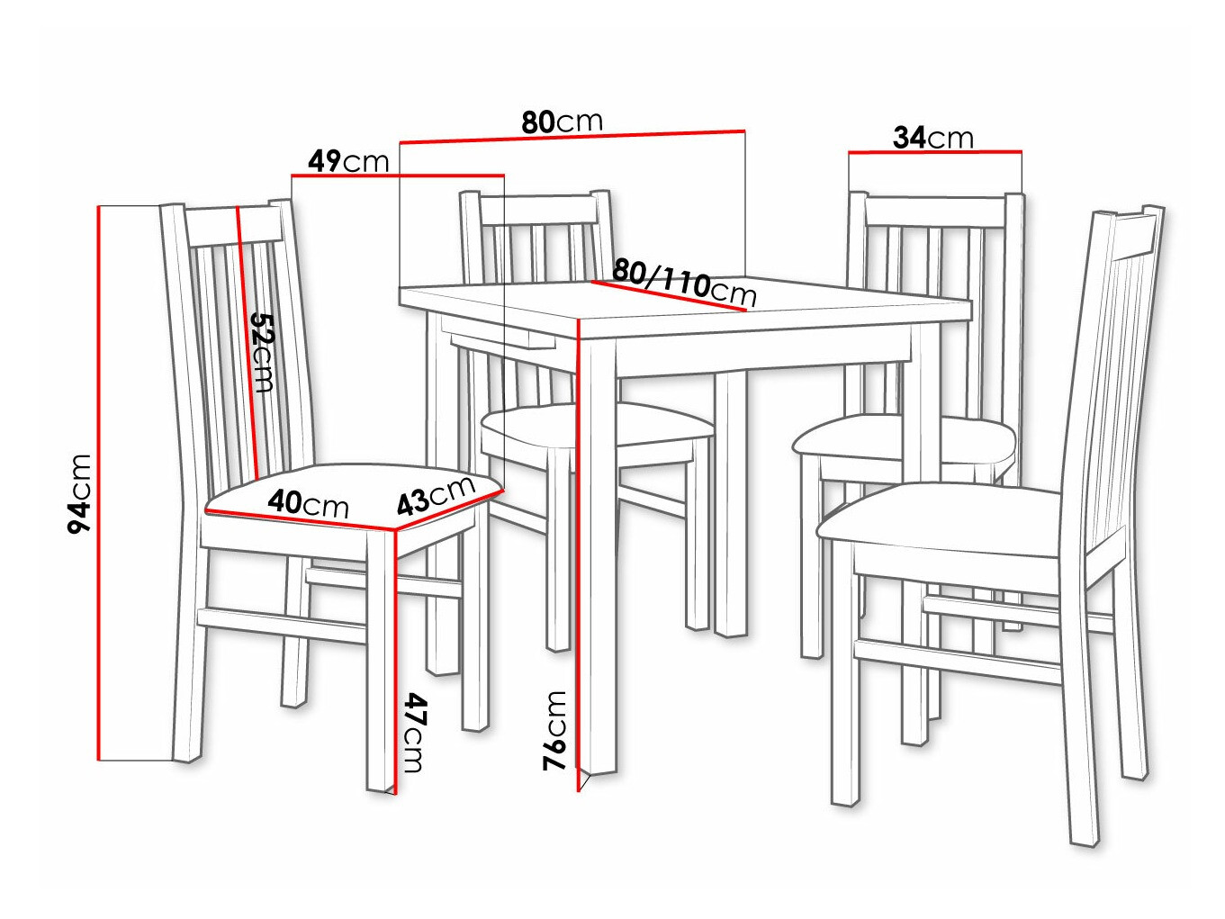Dining set Victorville 263 (Sonoma oak)