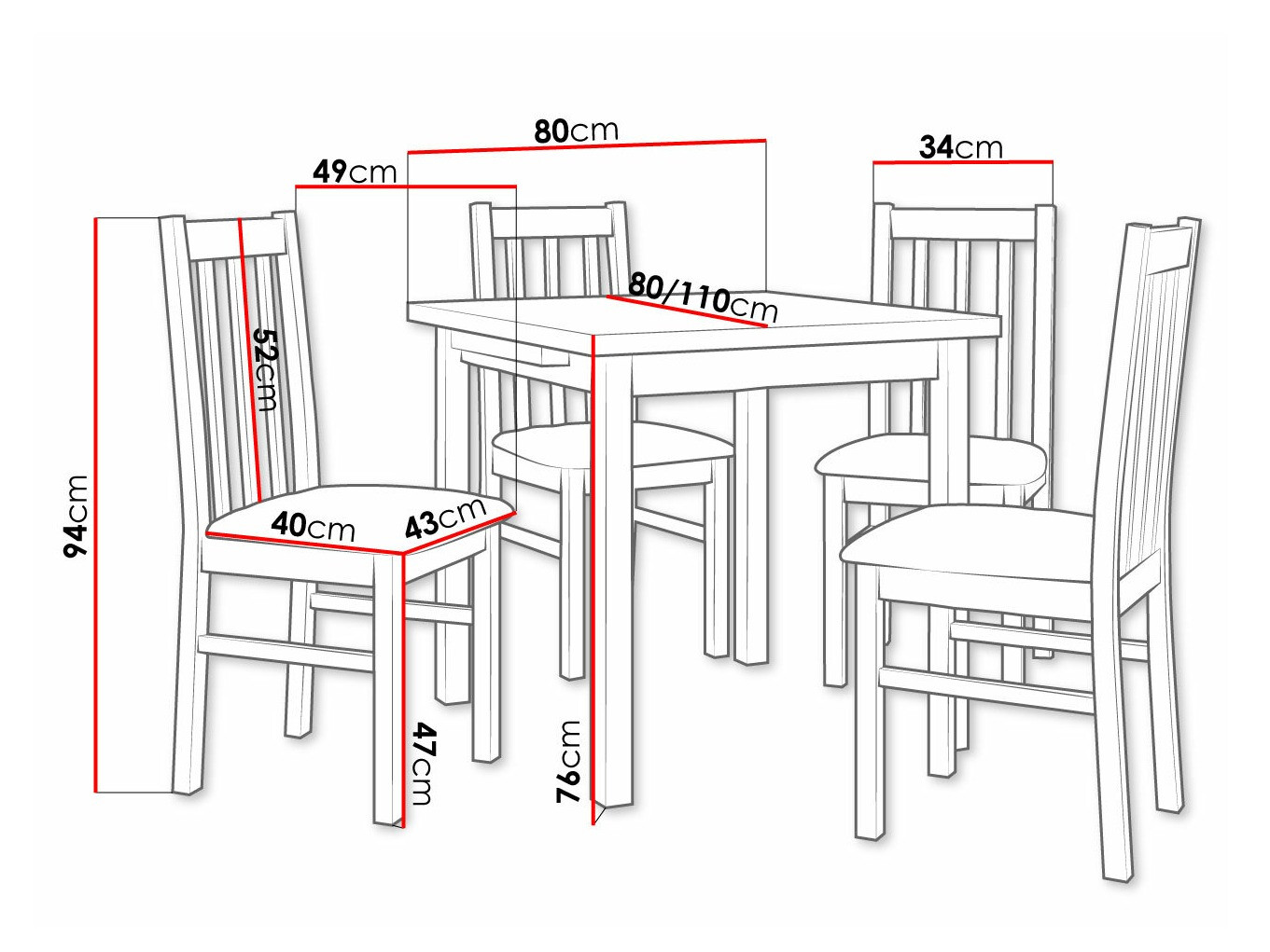 Dining set Victorville 263 (White)