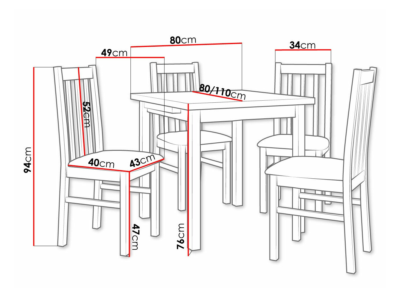 Dining set Victorville 263 (White)