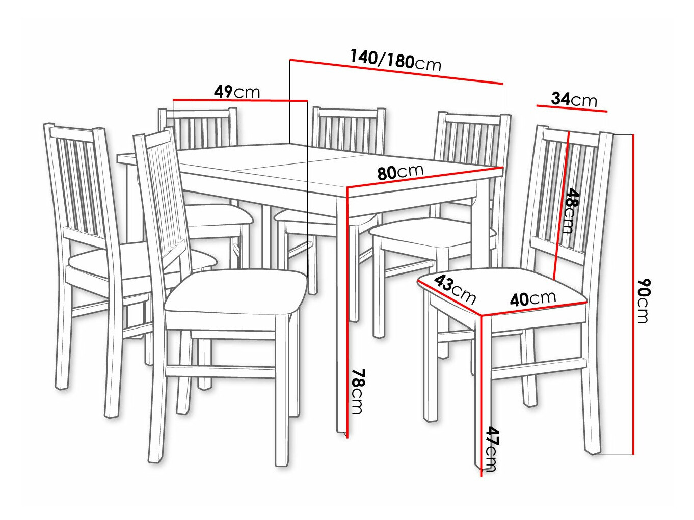 Dining set Victorville 264 (Nut)