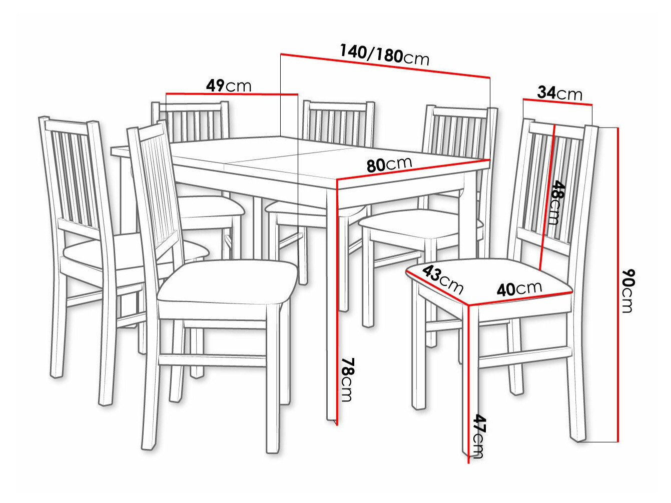 Dining set Victorville 264 (Nut)