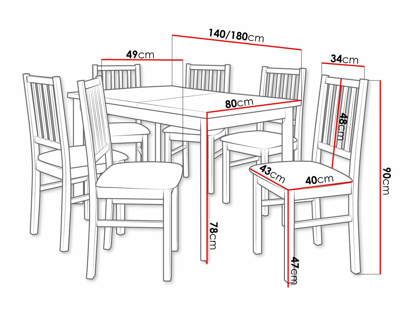Dining set Victorville 264 (Nut)