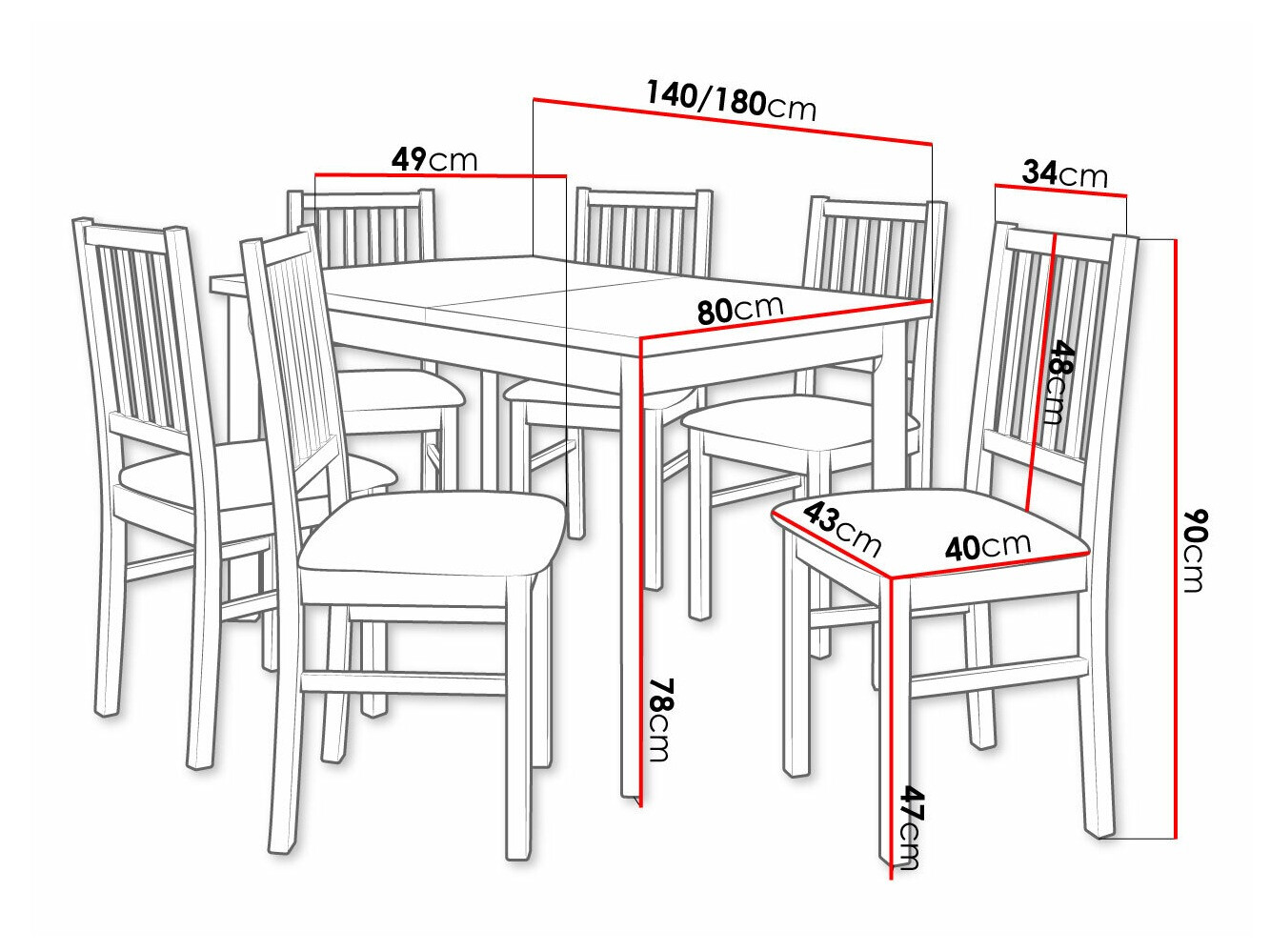 Dining set Victorville 264 (Sonoma oak)