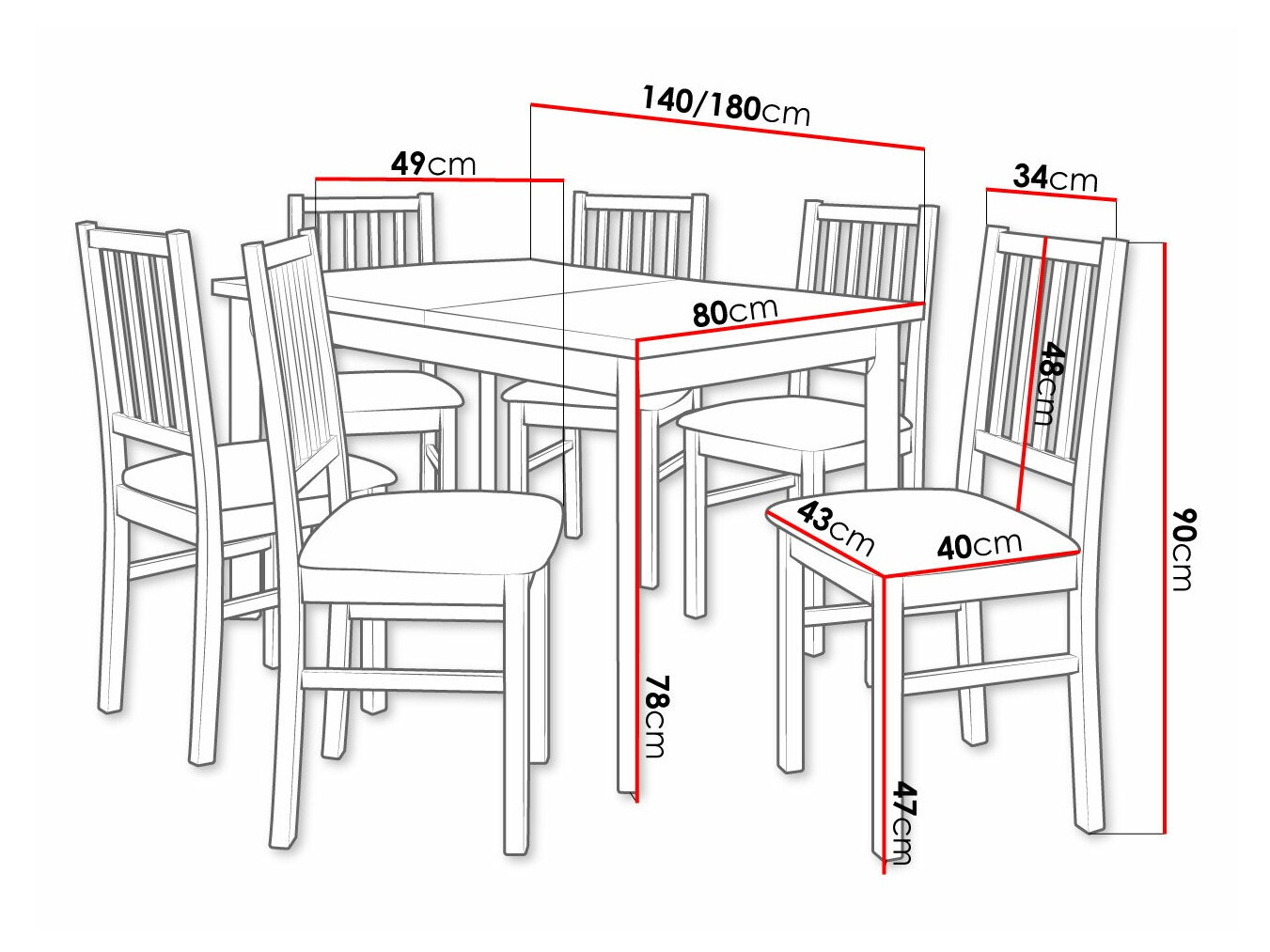 Dining set Victorville 264 (White)