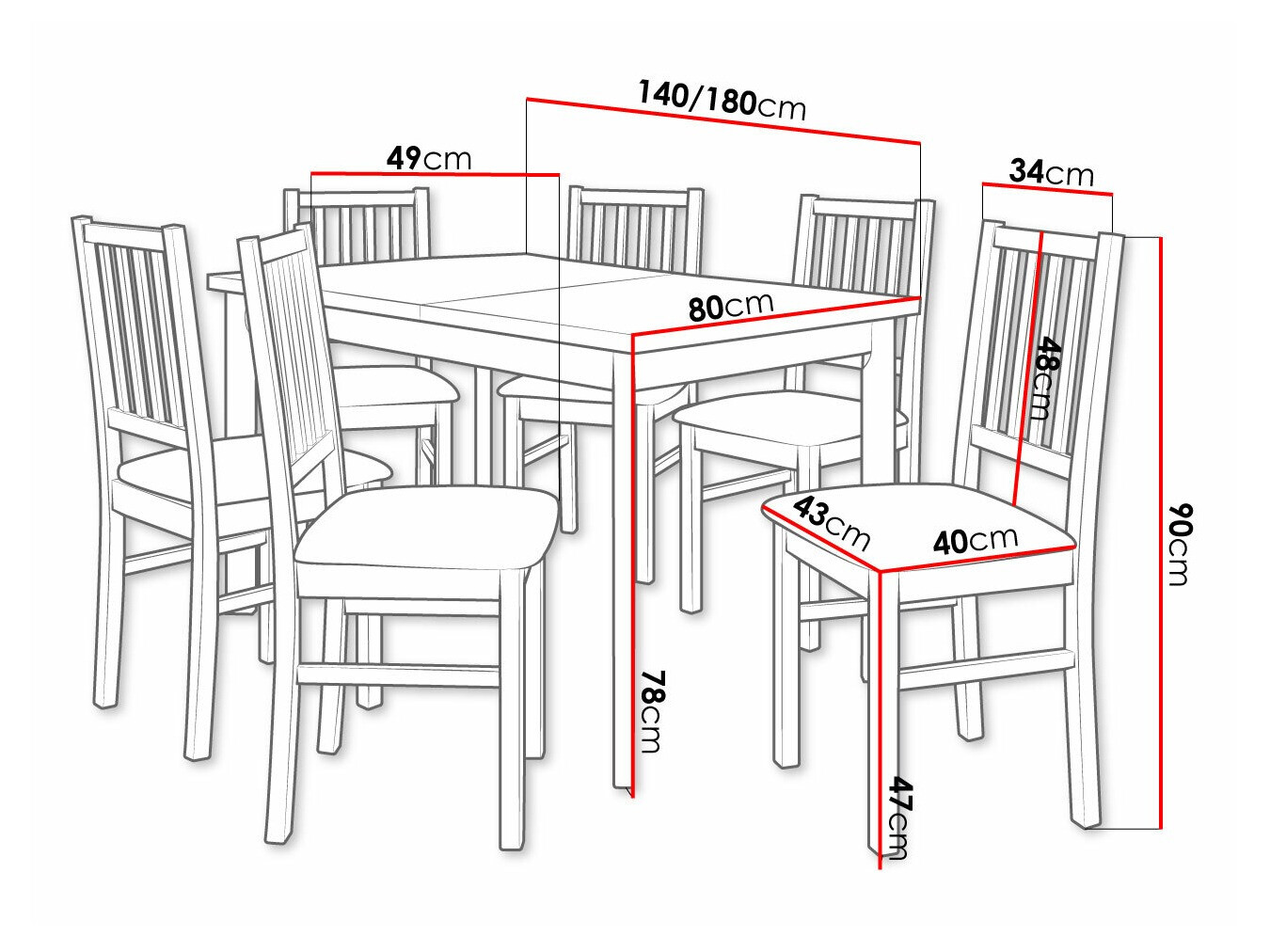 Dining set Victorville 264 (White)