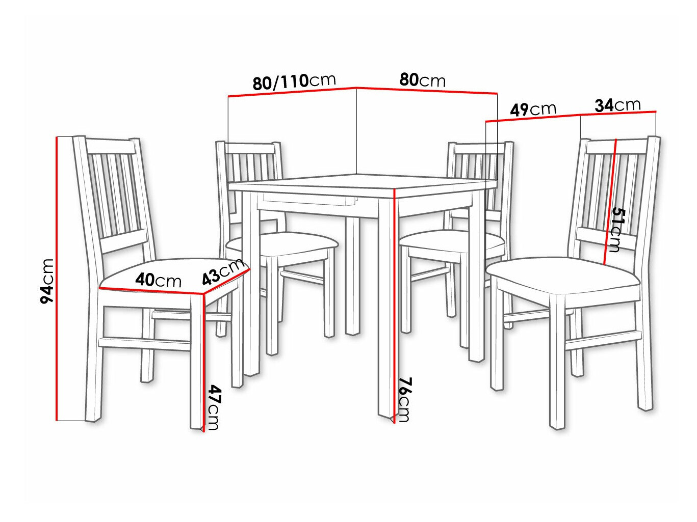 Dining set Victorville 275 (Nut)