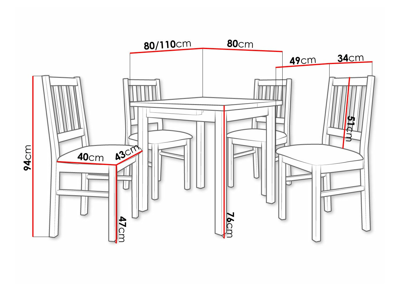 Dining set Victorville 275 (Nut)