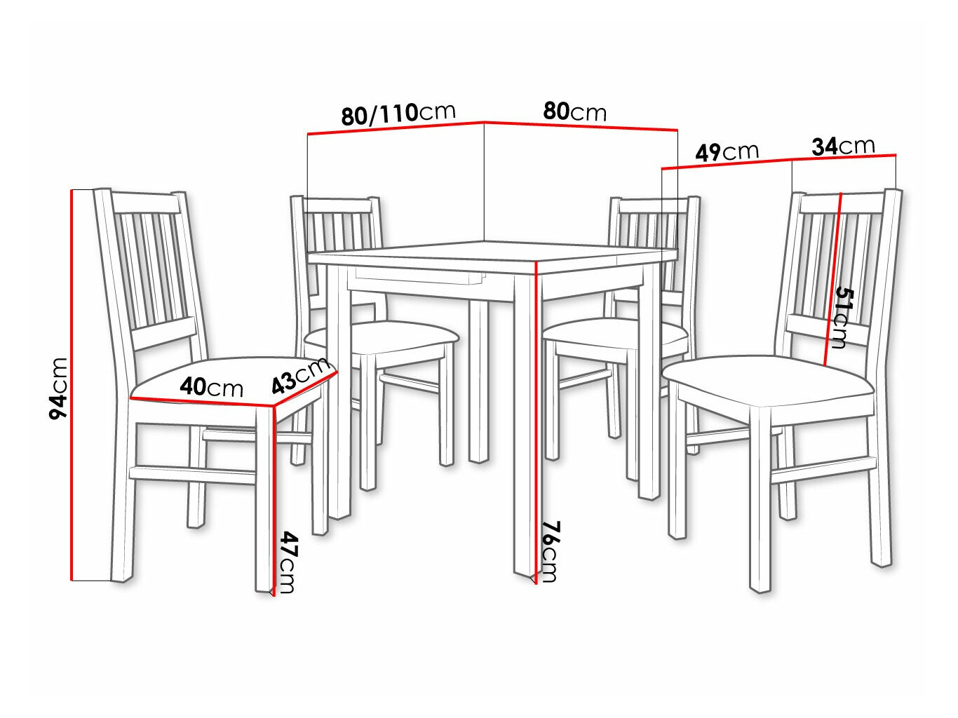 Dining set Victorville 275 (Sonoma oak)