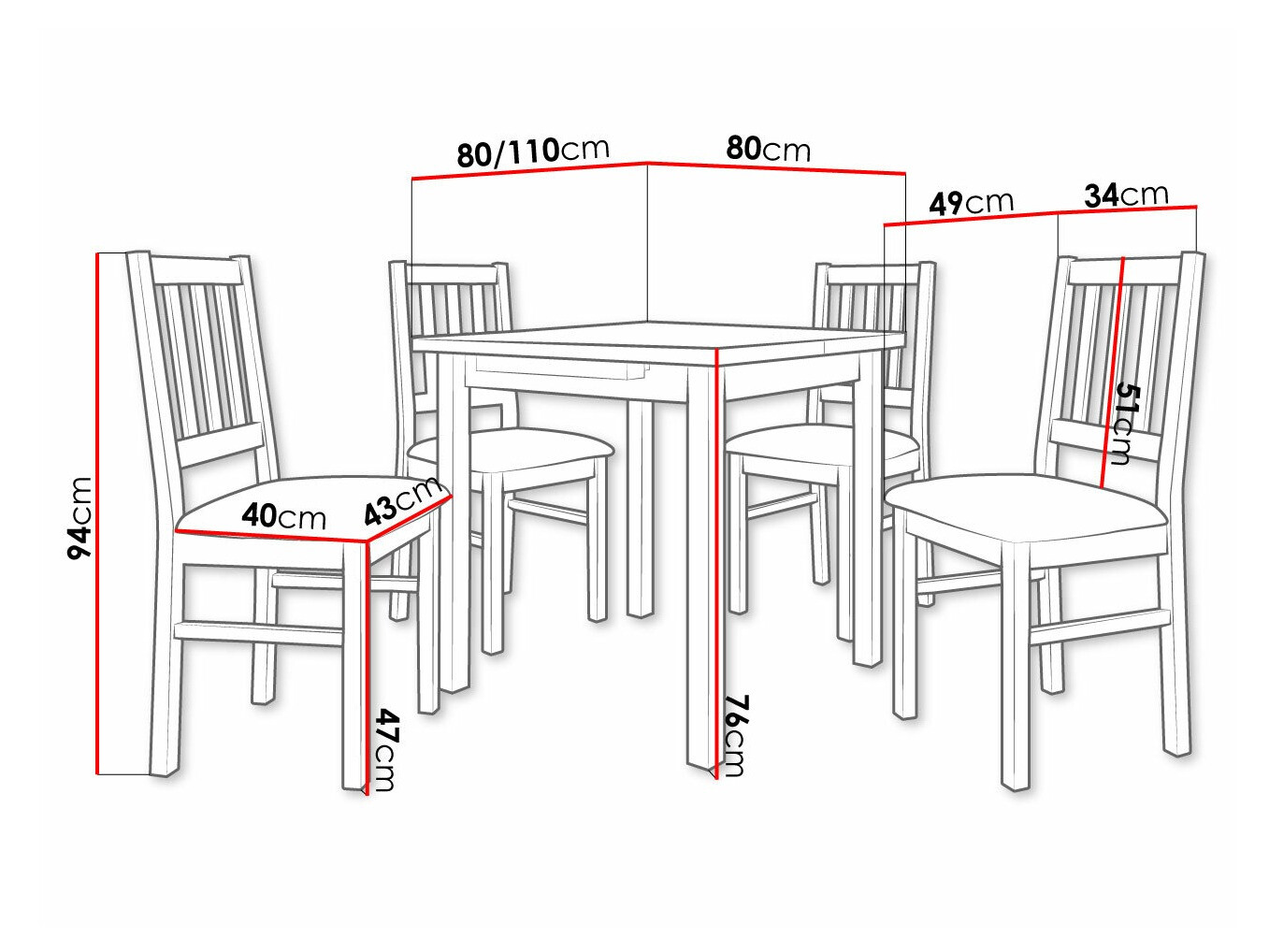 Dining set Victorville 275 (Sonoma oak)