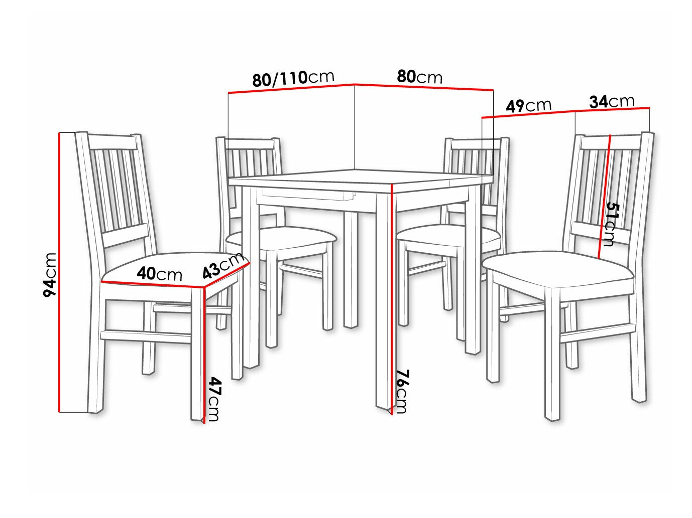 Dining set Victorville 275 (Sonoma oak)