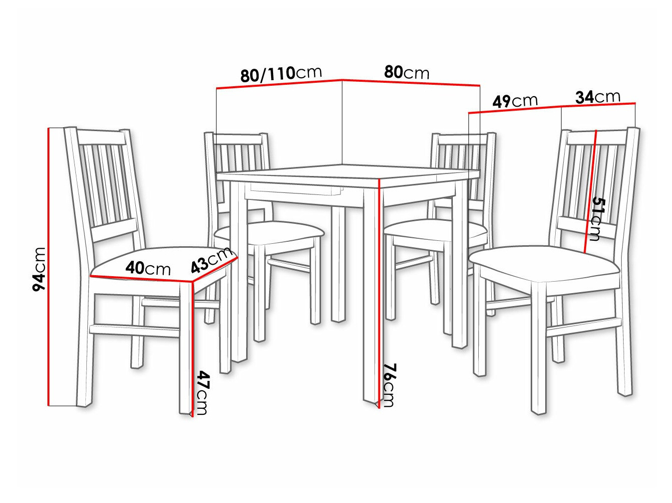 Dining set Victorville 275 (White)