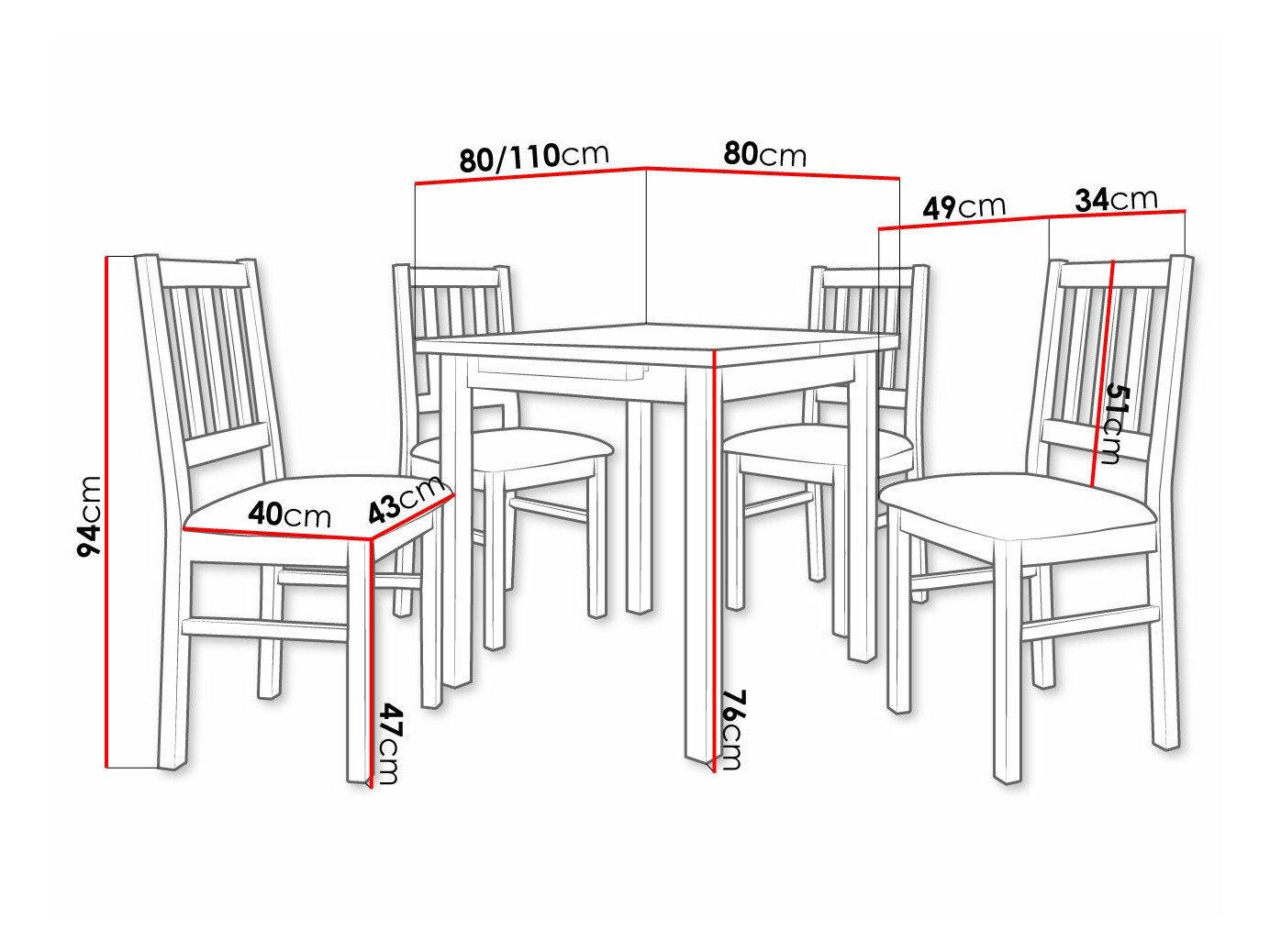 Dining set Victorville 275 (White)