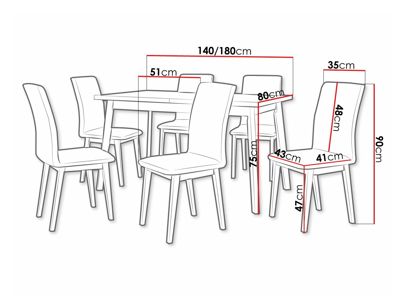 Dining set Victorville 288 (Grandson oak + Black)