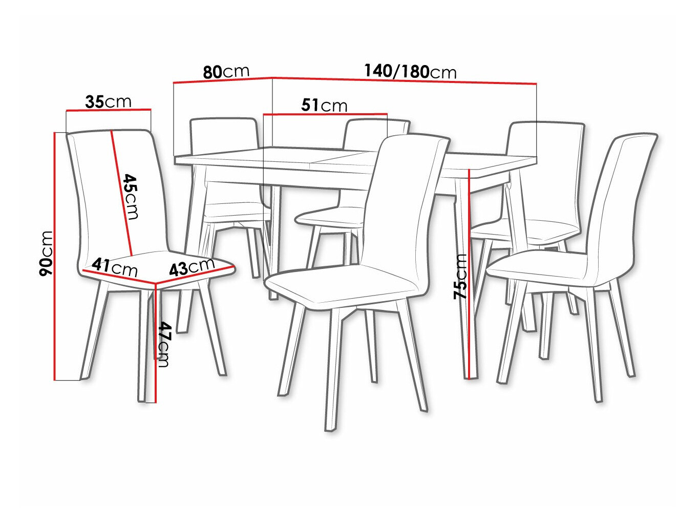 Dining set Victorville 291 (Sonoma oak + White)