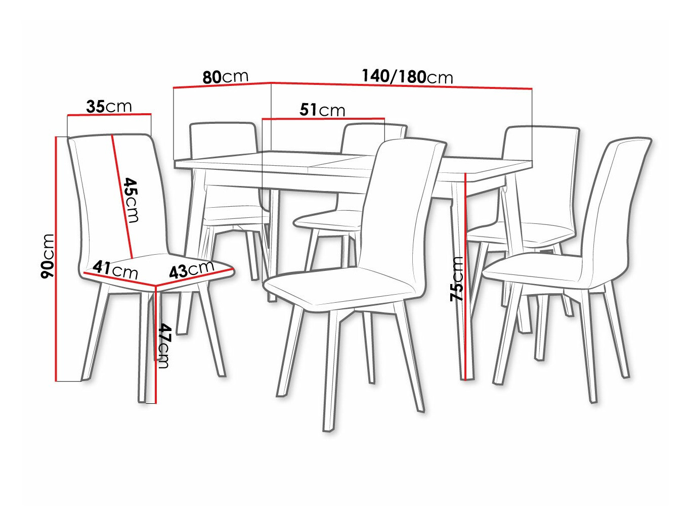 Dining set Victorville 292 (Sonoma oak + Black)