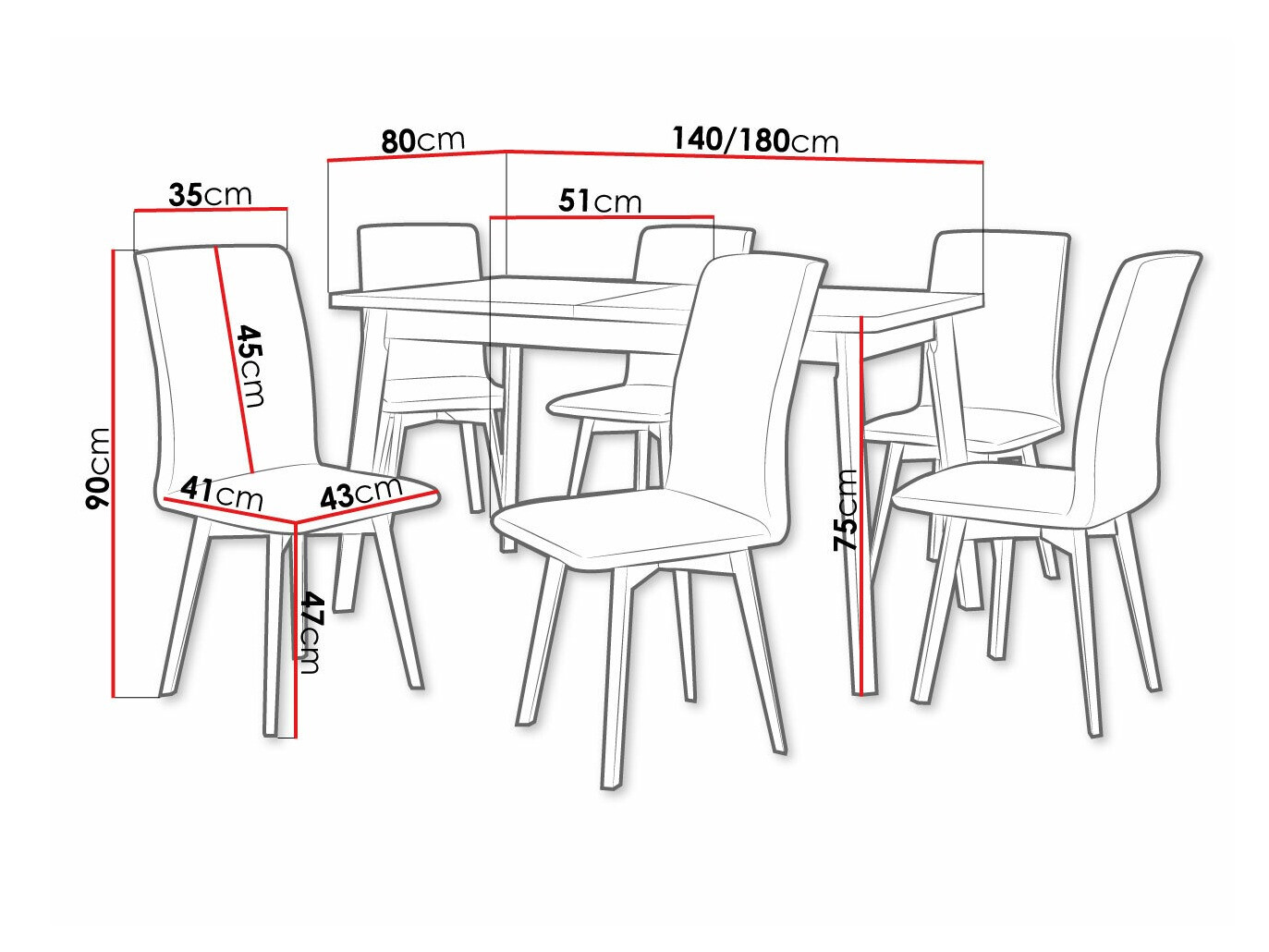 Dining set Victorville 292 (Sonoma oak + Black)