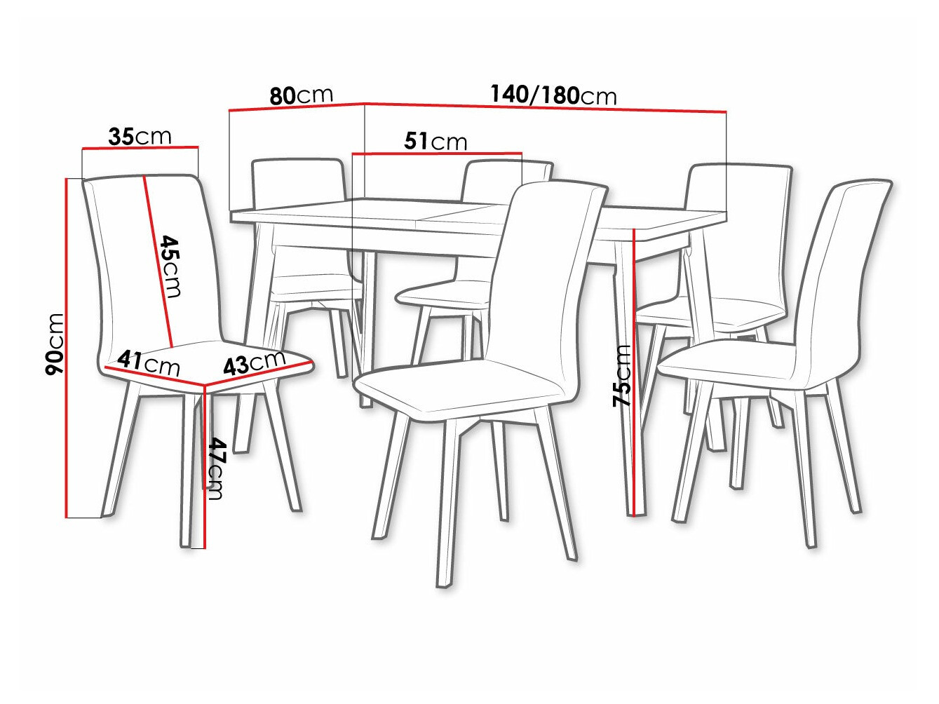 Dining set Victorville 292 (Sonoma oak + Black)