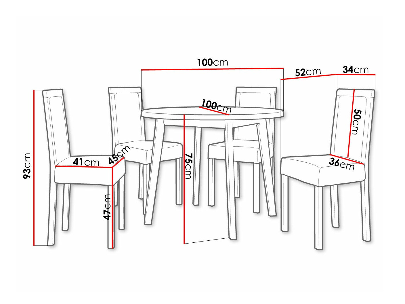 Dining set Victorville 304 (Black)