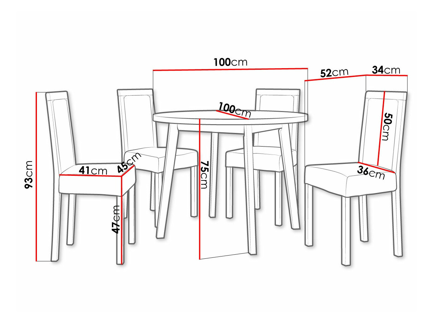 Dining set Victorville 304 (Black)