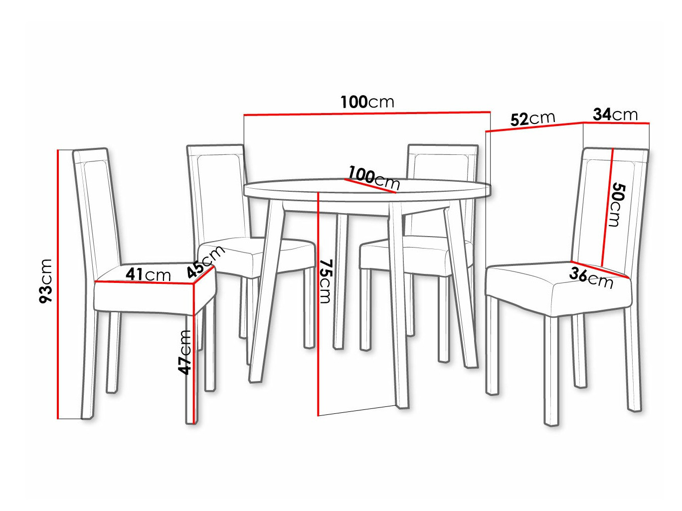Dining set Victorville 304 (Black)
