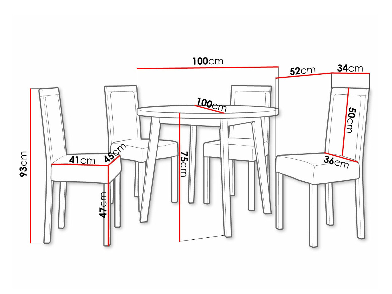 Dining set Victorville 304 (Black)