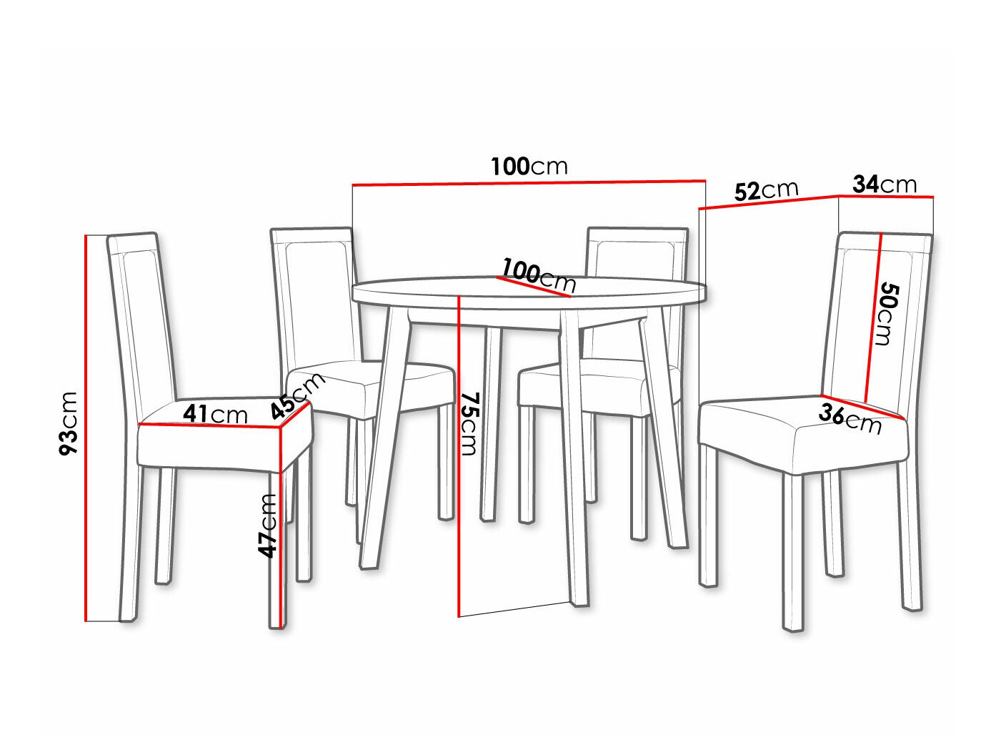 Dining set Victorville 304 (Sonoma oak)