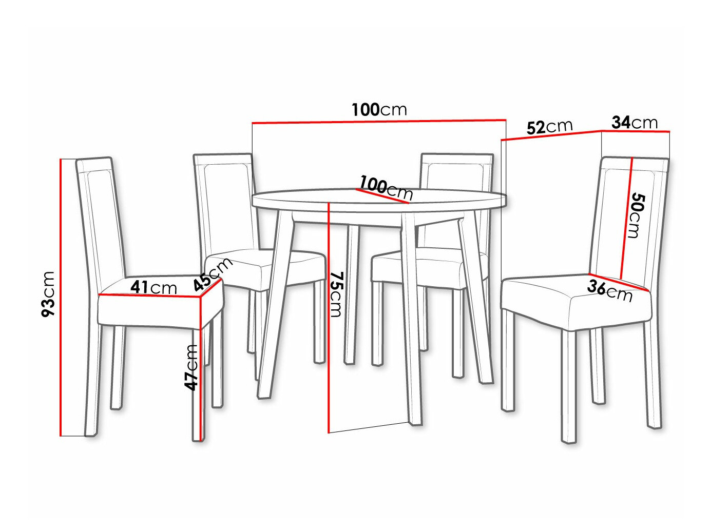 Dining set Victorville 304 (Sonoma oak)